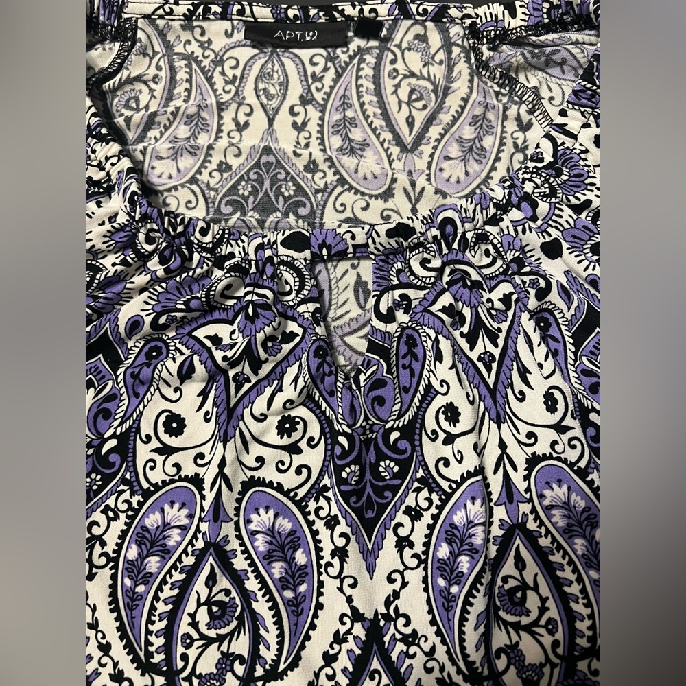 Apt 9 Womens Size S Purple & White Paisley Design Knee Length Dress Sleeveless - Picture 7 of 16